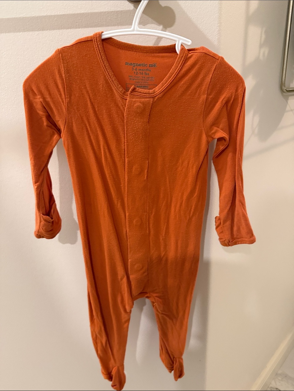 Magnetic Me Rust Orange Footed Baby One-Piece 3-6 months
